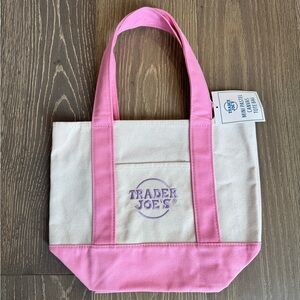 Trader Joe’s Mini Pastel Canvas Tote Bag - Pink